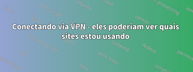 Conectando via VPN - eles poderiam ver quais sites estou usando