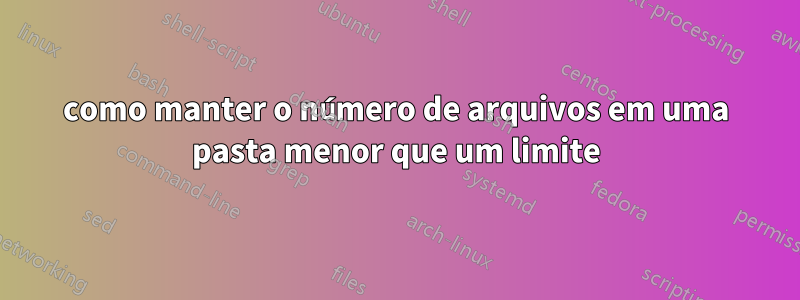 como manter o número de arquivos em uma pasta menor que um limite