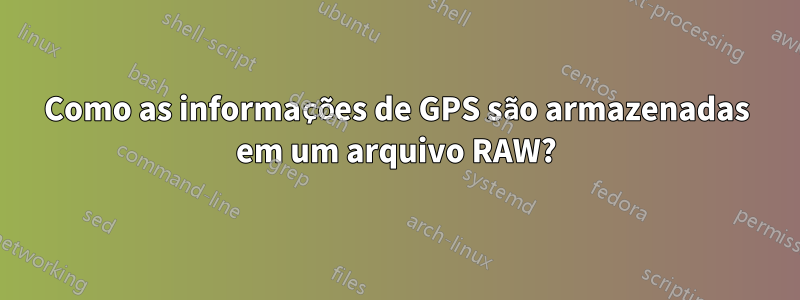 Como as informações de GPS são armazenadas em um arquivo RAW?