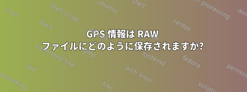 GPS 情報は RAW ファイルにどのように保存されますか?