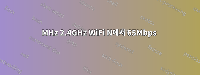 40MHz 2.4GHz WiFi N에서 65Mbps