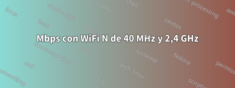 65 Mbps con WiFi N de 40 MHz y 2,4 GHz