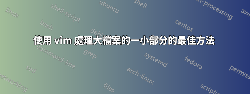 使用 vim 處理大檔案的一小部分的最佳方法