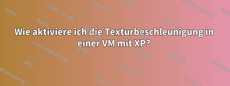 Wie aktiviere ich die Texturbeschleunigung in einer VM mit XP?