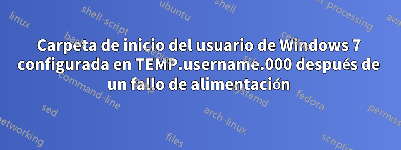 Carpeta de inicio del usuario de Windows 7 configurada en TEMP.username.000 después de un fallo de alimentación