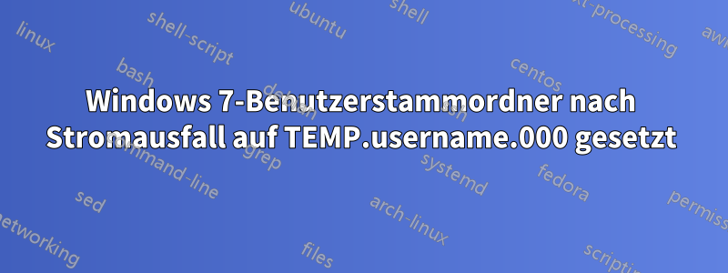 Windows 7-Benutzerstammordner nach Stromausfall auf TEMP.username.000 gesetzt