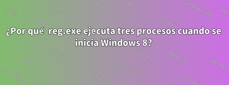 ¿Por qué reg.exe ejecuta tres procesos cuando se inicia Windows 8?