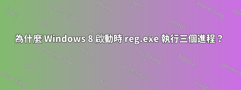 為什麼 Windows 8 啟動時 reg.exe 執行三個進程？