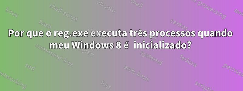 Por que o reg.exe executa três processos quando meu Windows 8 é inicializado?