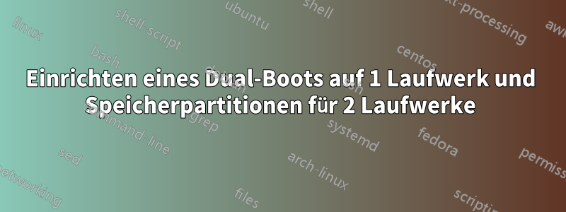 Einrichten eines Dual-Boots auf 1 Laufwerk und Speicherpartitionen für 2 Laufwerke