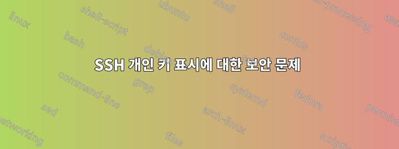 SSH 개인 키 표시에 대한 보안 문제