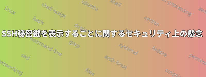 SSH秘密鍵を表示することに関するセキュリティ上の懸念