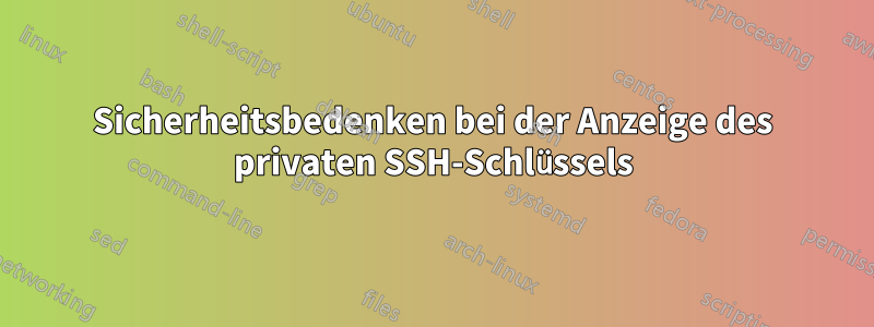 Sicherheitsbedenken bei der Anzeige des privaten SSH-Schlüssels