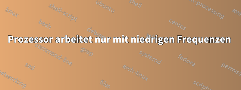 Prozessor arbeitet nur mit niedrigen Frequenzen