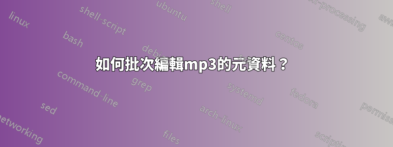 如何批次編輯mp3的元資料？ 