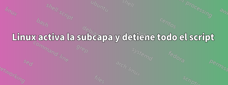 Linux activa la subcapa y detiene todo el script