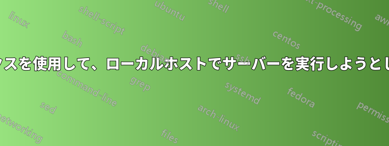仮想ボックスを使用して、ローカルホストでサーバーを実行しようとしています
