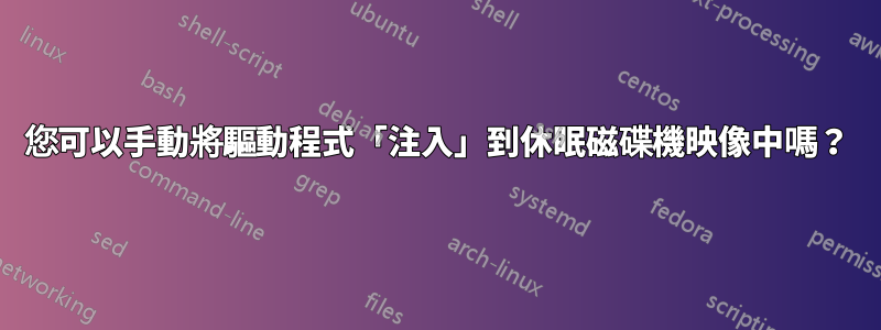 您可以手動將驅動程式「注入」到休眠磁碟機映像中嗎？