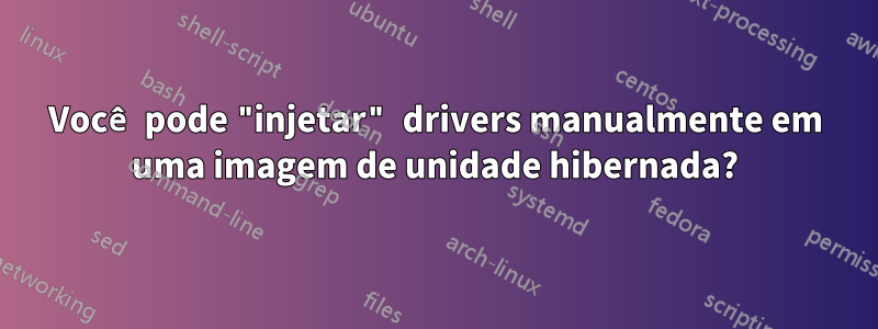 Você pode "injetar" drivers manualmente em uma imagem de unidade hibernada?