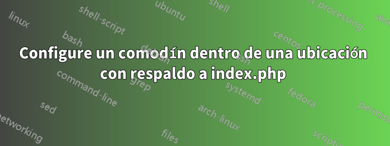 Configure un comodín dentro de una ubicación con respaldo a index.php