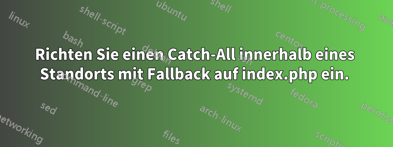Richten Sie einen Catch-All innerhalb eines Standorts mit Fallback auf index.php ein.