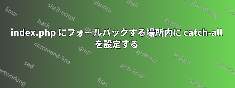index.php にフォールバックする場所内に catch-all を設定する