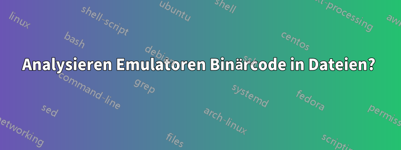 Analysieren Emulatoren Binärcode in Dateien?