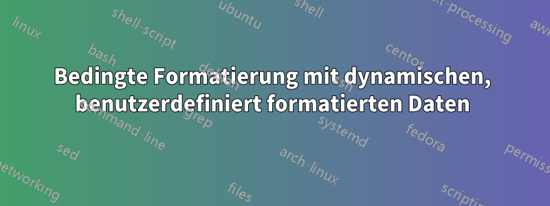 Bedingte Formatierung mit dynamischen, benutzerdefiniert formatierten Daten