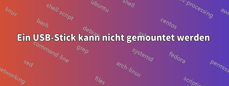 Ein USB-Stick kann nicht gemountet werden