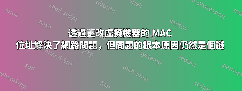 透過更改虛擬機器的 MAC 位址解決了網路問題，但問題的根本原因仍然是個謎