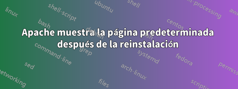 Apache muestra la página predeterminada después de la reinstalación