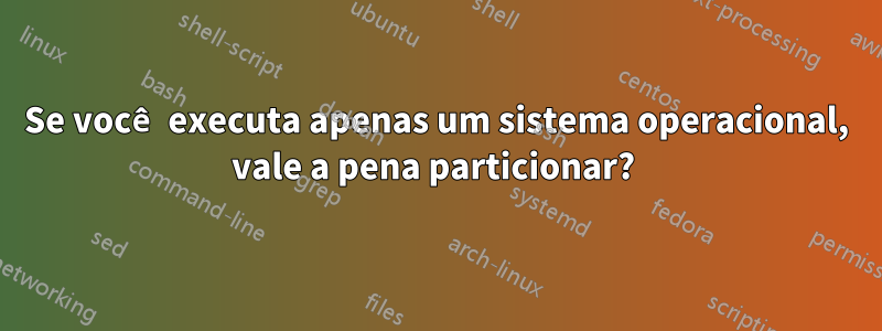 Se você executa apenas um sistema operacional, vale a pena particionar? 