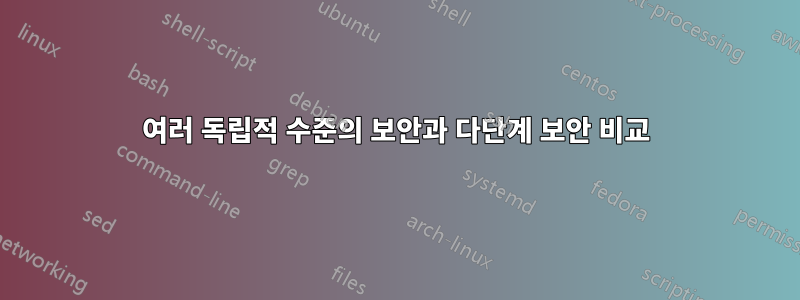 여러 독립적 수준의 보안과 다단계 보안 비교