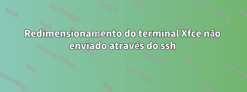 Redimensionamento do terminal Xfce não enviado através do ssh