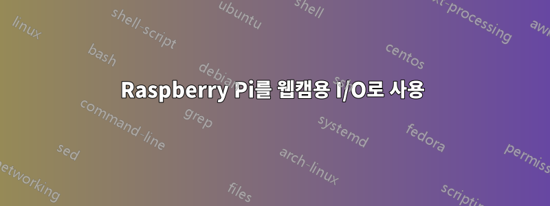 Raspberry Pi를 웹캠용 I/O로 사용