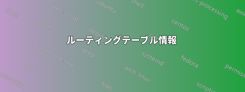ルーティングテーブル情報