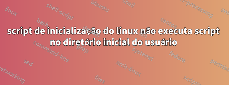script de inicialização do linux não executa script no diretório inicial do usuário