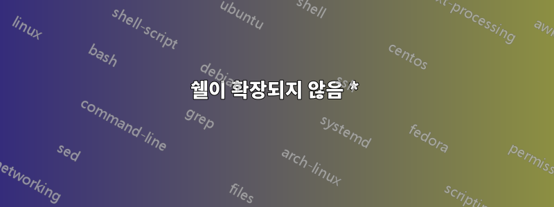 쉘이 확장되지 않음 *