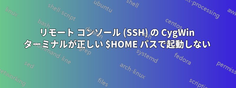 リモート コンソール (SSH) の CygWin ターミナルが正しい $HOME パスで起動しない