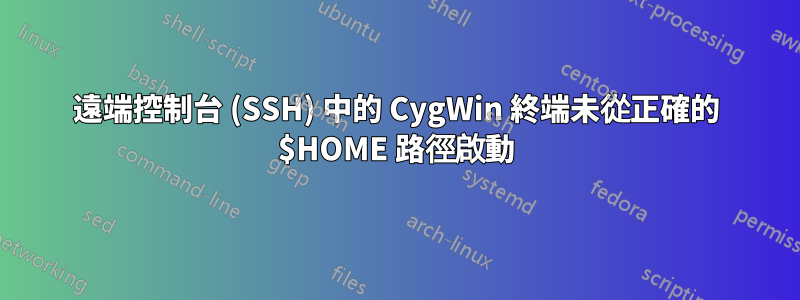 遠端控制台 (SSH) 中的 CygWin 終端未從正確的 $HOME 路徑啟動
