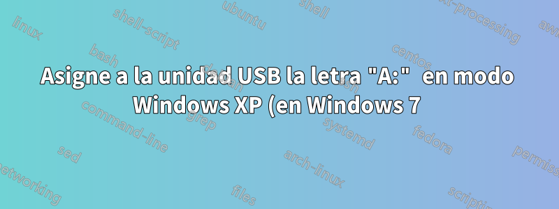 Asigne a la unidad USB la letra "A:" en modo Windows XP (en Windows 7)