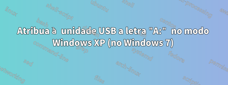 Atribua à unidade USB a letra "A:" no modo Windows XP (no Windows 7)