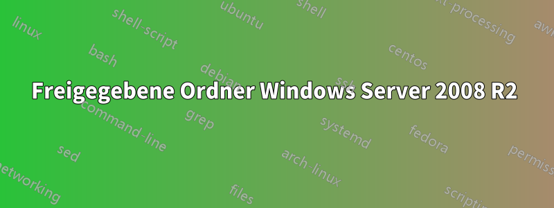 Freigegebene Ordner Windows Server 2008 R2