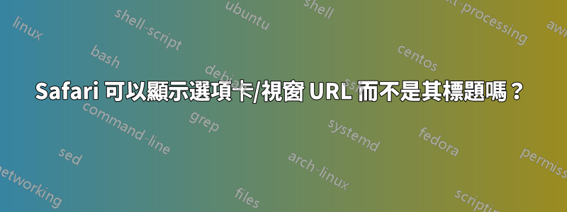 Safari 可以顯示選項卡/視窗 URL 而不是其標題嗎？