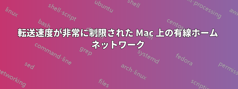 転送速度が非常に制限された Mac 上の有線ホーム ネットワーク