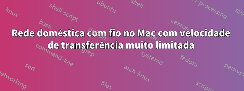 Rede doméstica com fio no Mac com velocidade de transferência muito limitada