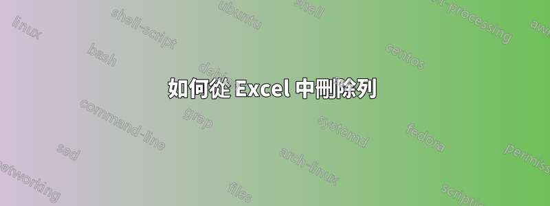 如何從 Excel 中刪除列