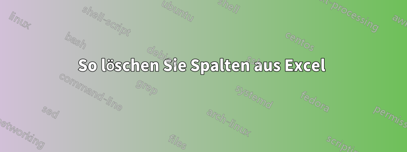 So löschen Sie Spalten aus Excel