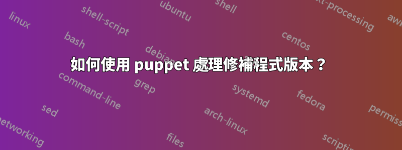 如何使用 puppet 處理修補程式版本？