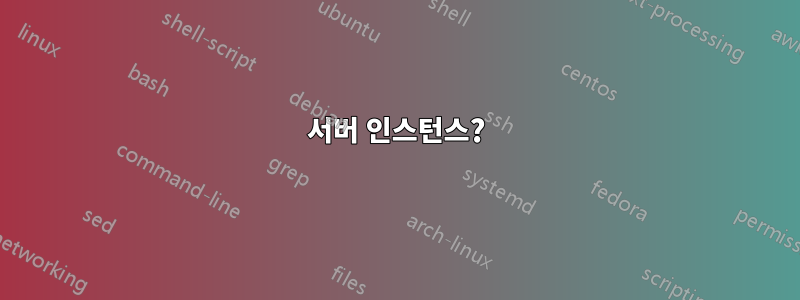 서버 인스턴스?